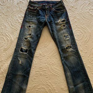True Religion Ripped Blue Jeans (Made in USA)